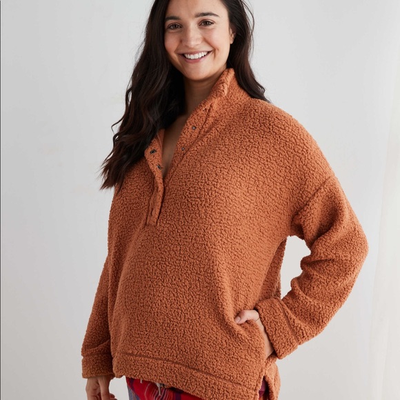 Aerie Cloud Sherpa Oversized Pullover 